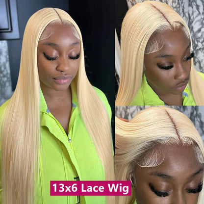 613 Blonde Straight 13x4 & 13x6 HD Lace Frontal Wig – Pre-Plucked 200%, 30–38 Inch