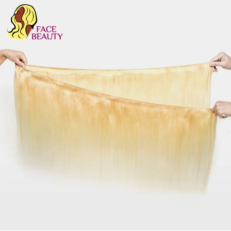 613 Blonde Straight Hair Bundles – Brazilian Remy Weave, 1/3/4 Bundle Deals 8–40 Inch