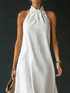YSONA Full Size Halter Neck Maxi Dress Plus Size — detail view | Women's Dress | Shop YSONA