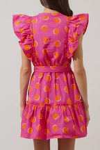 YSONA Ruffle Sleeve Polka Dot Mini Dress — back view | Women's Dress | Shop YSONA