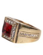 Dolce & Gabbana Gold Tone Sterling Silver 925 Crystals Ring