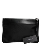 Dolce & Gabbana Multicolor Leopard Jacquard Print Logo Plaque Pouch Bag