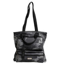 Dolce & Gabbana Gray Camo Cotton Multiple Compartments Tote Bag