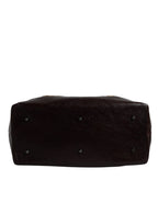 Dolce & Gabbana Beige Maroon Velvet Leather Jacquard Travel Handbag Bag