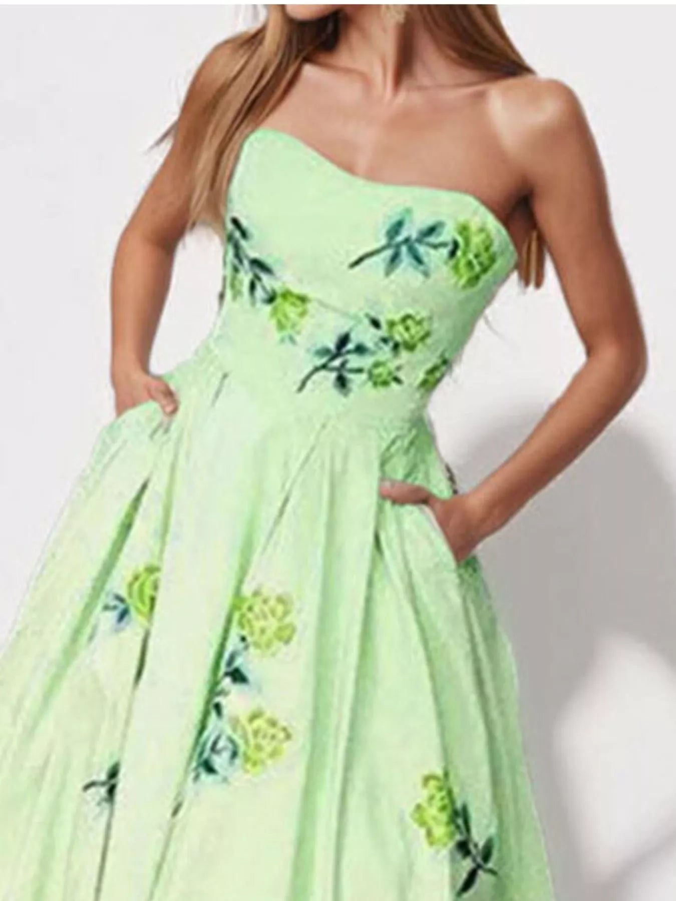 YSONA Floral Print Tube Maxi Dress — back view | Women's Dress | Shop YSONA