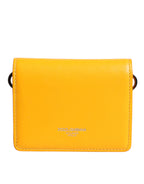 Dolce & Gabbana Yellow Leather Bifold Card Holder Crossbody Bag