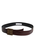 Dolce & Gabbana Brown Leather Gold Metal Buckle Classic Belt