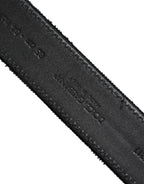 Dolce & Gabbana Black Cotton Silver Tone Metal Buckle Belt