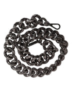 Dolce & Gabbana Black Chain Logo Engraved Bag Shoulder Strap
