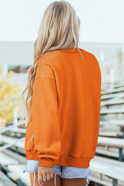 Bluing Oversize Drop Shoulder Reversible Mock Neck Sweatshirt