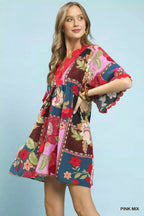 YSONA Umgee Abstract Print V-Neck Mini Dress — back view | Women's Dress | Shop YSONA