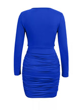 YSONA Ruched Cowl Neck Long Sleeve Mini Dress — styling view | Women's Dress | Shop YSONA