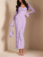 YSONA Ruffled Maxi Dress with Floral Detail — styling view | Women's Dress | Shop YSONA