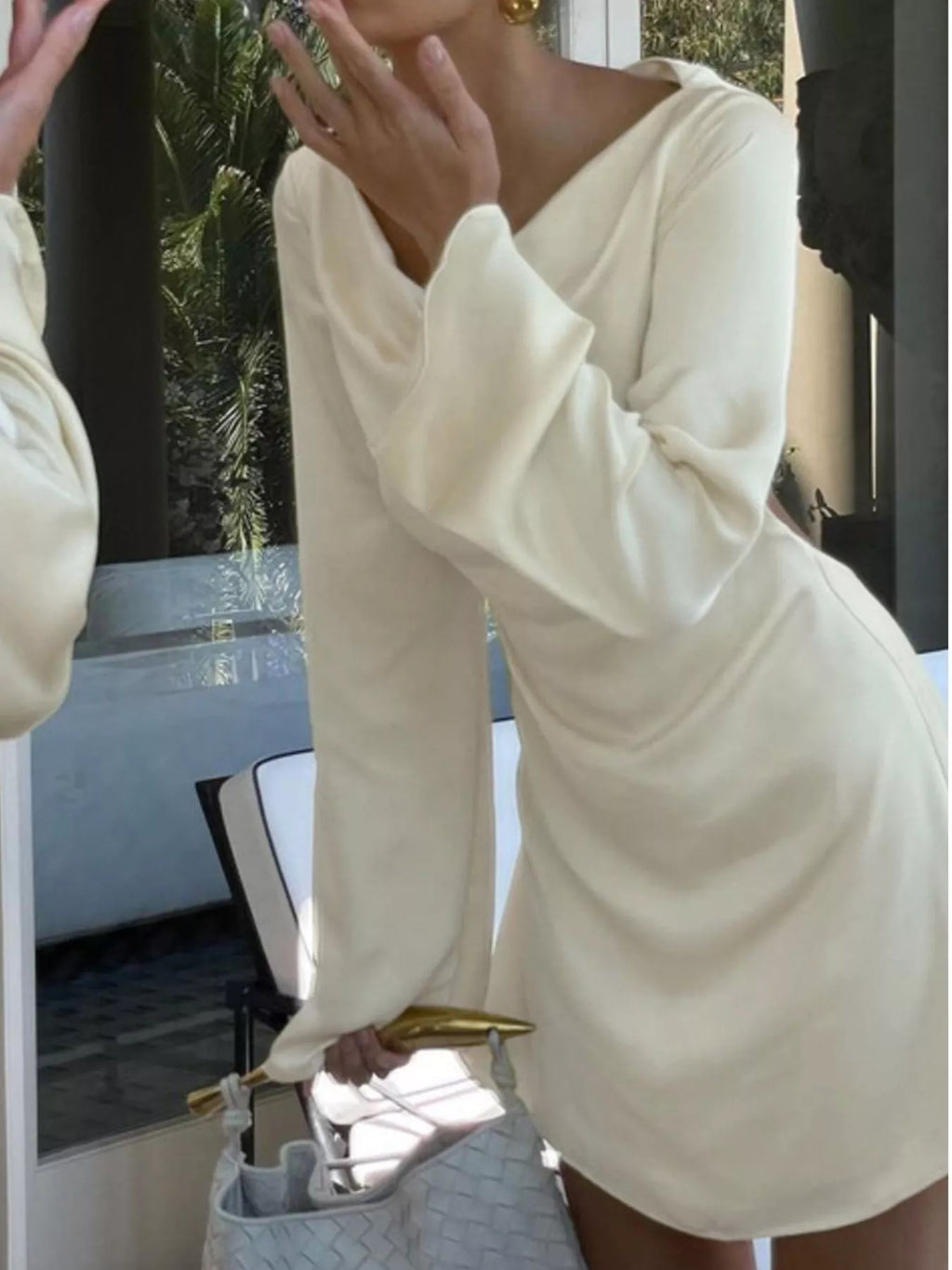 YSONA Backless Long Sleeve Mini Dress — side view | Women's Dress | Shop YSONA