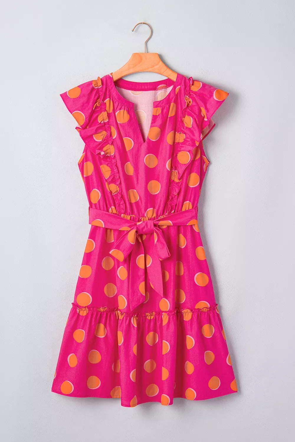 YSONA Ruffle Sleeve Polka Dot Mini Dress — fabric detail | Women's Dress | Shop YSONA