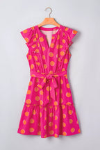 YSONA Ruffle Sleeve Polka Dot Mini Dress — fabric detail | Women's Dress | Shop YSONA