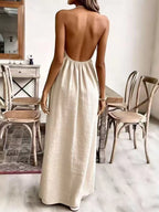 YSONA Halter Neck Maxi Dress — back view | Women's Dress | Shop YSONA