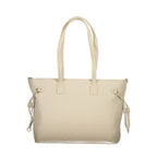 Mario Valentino Beige Polyurethane Women's Bag with Adjustable Straps