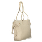 Mario Valentino Beige Polyurethane Women's Bag with Adjustable Straps