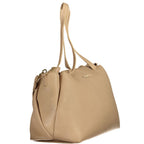 Mario Valentino Beige Polyurethane Women's Bag with Adjustable Shoulder Strap