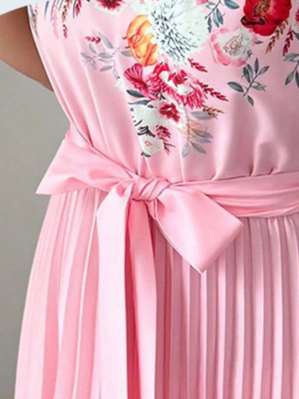 YSONA Halter Neck Floral Print Pleated Maxi Dress — side view | Women's Dress | Shop YSONA