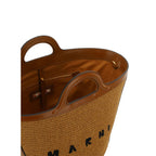 Marni Brown Cotton Shoulder Bag