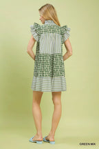 YSONA Umgee Mix Patchwork Flutter Sleeve Tiered Dress — side view | Women's Dress | Shop YSONA
