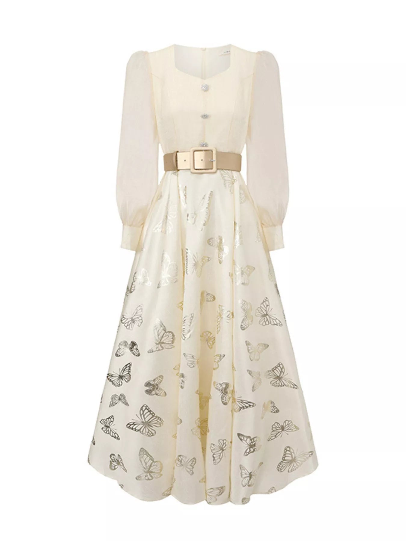 YSONA Butterfly Print Puff Sleeve Dress — front view | Women's Dress | Shop YSONA