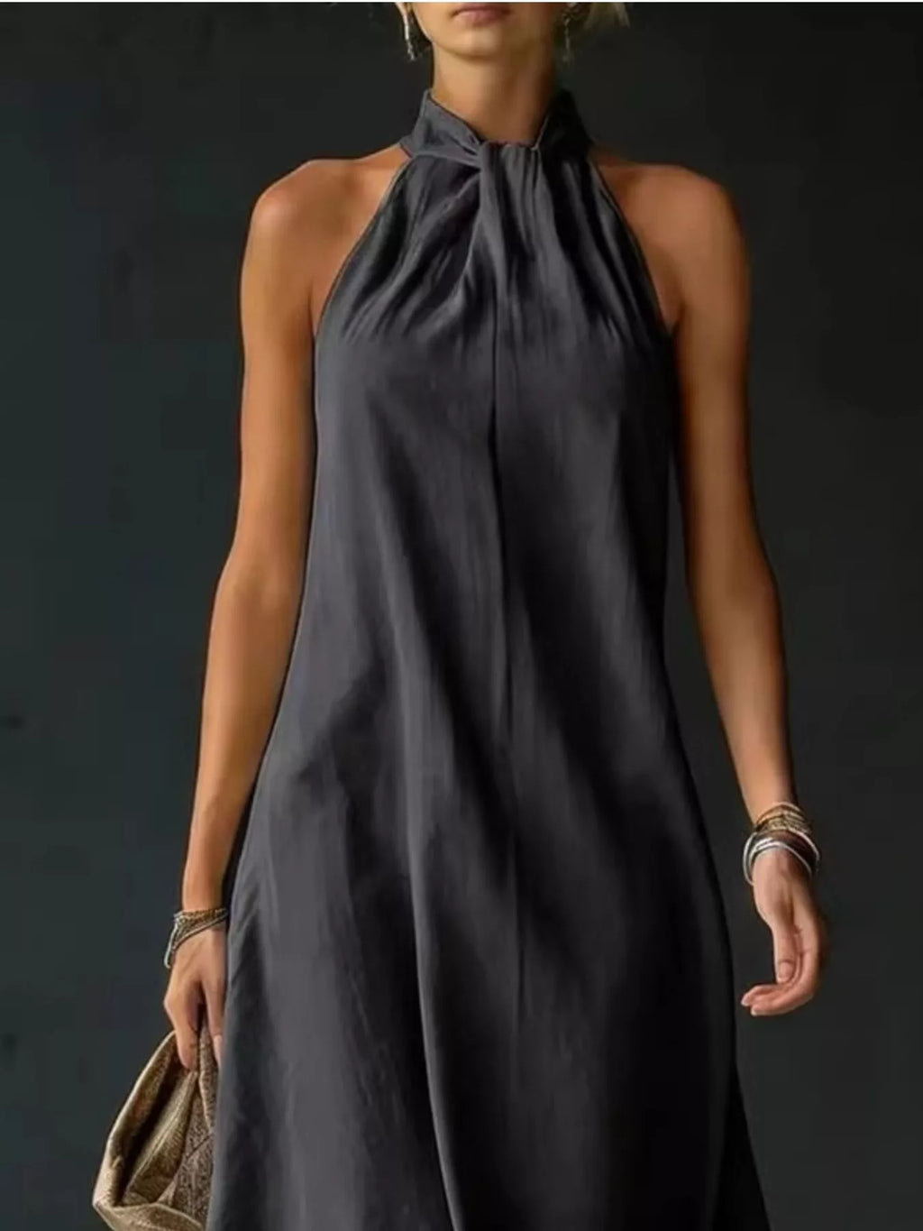 YSONA Full Size Halter Neck Maxi Dress Plus Size — styling view | Women's Dress | Shop YSONA