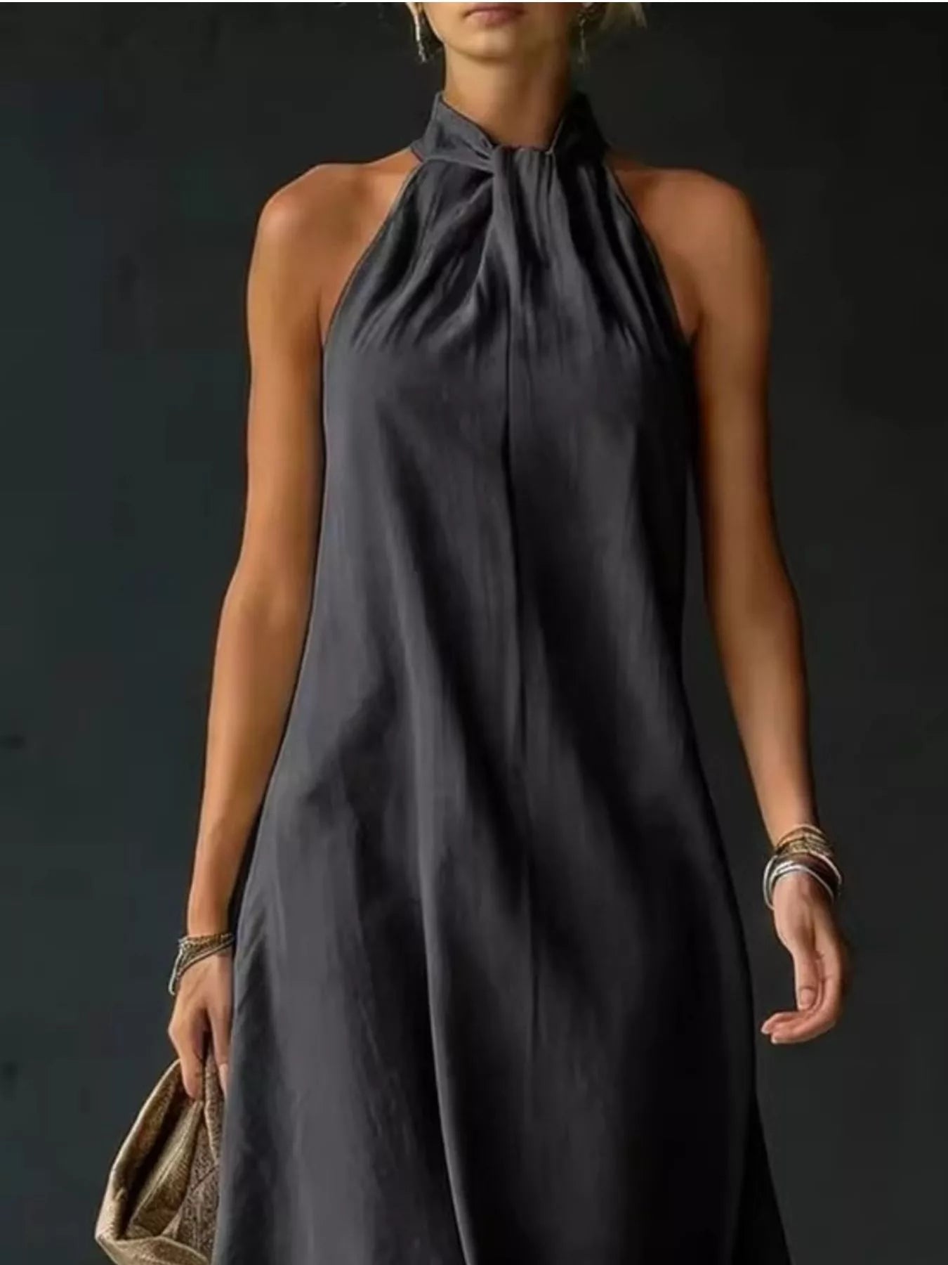 YSONA Full Size Halter Neck Maxi Dress Plus Size — styling view | Women's Dress | Shop YSONA