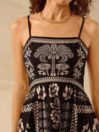 YSONA Floral Print Spaghetti Strap Maxi Dress — close-up view | Women's Dress | Shop YSONA
