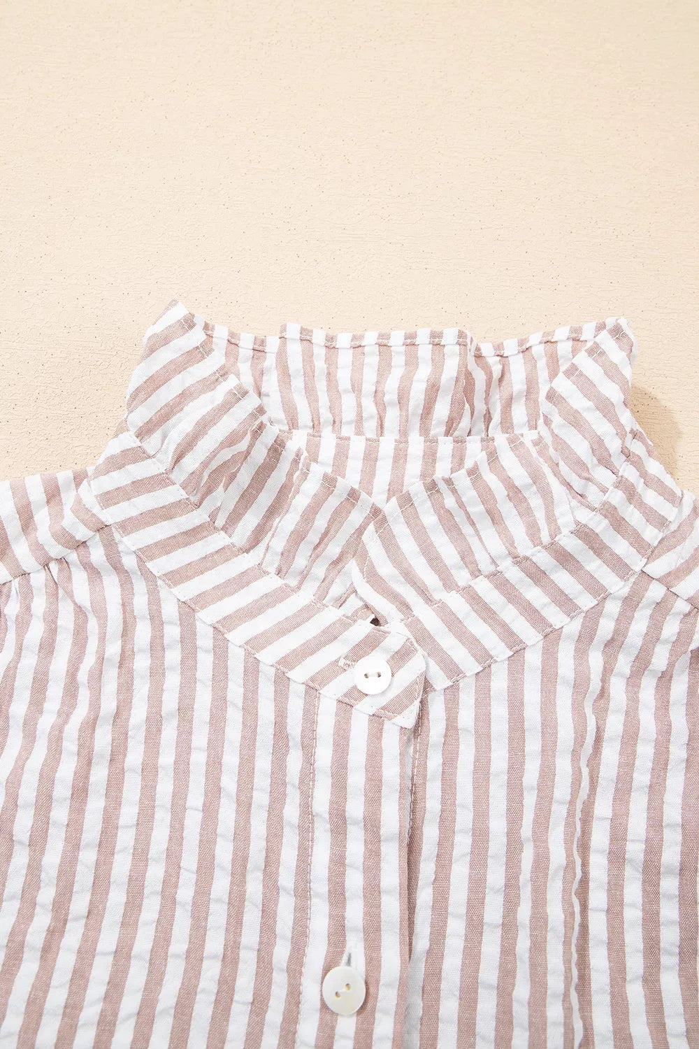 YSONA Stripe Frilled Collar Half Sleeve Shirt Dress — alternate view | Women's Dress | Shop YSONA