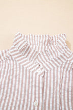 YSONA Stripe Frilled Collar Half Sleeve Shirt Dress — alternate view | Women's Dress | Shop YSONA
