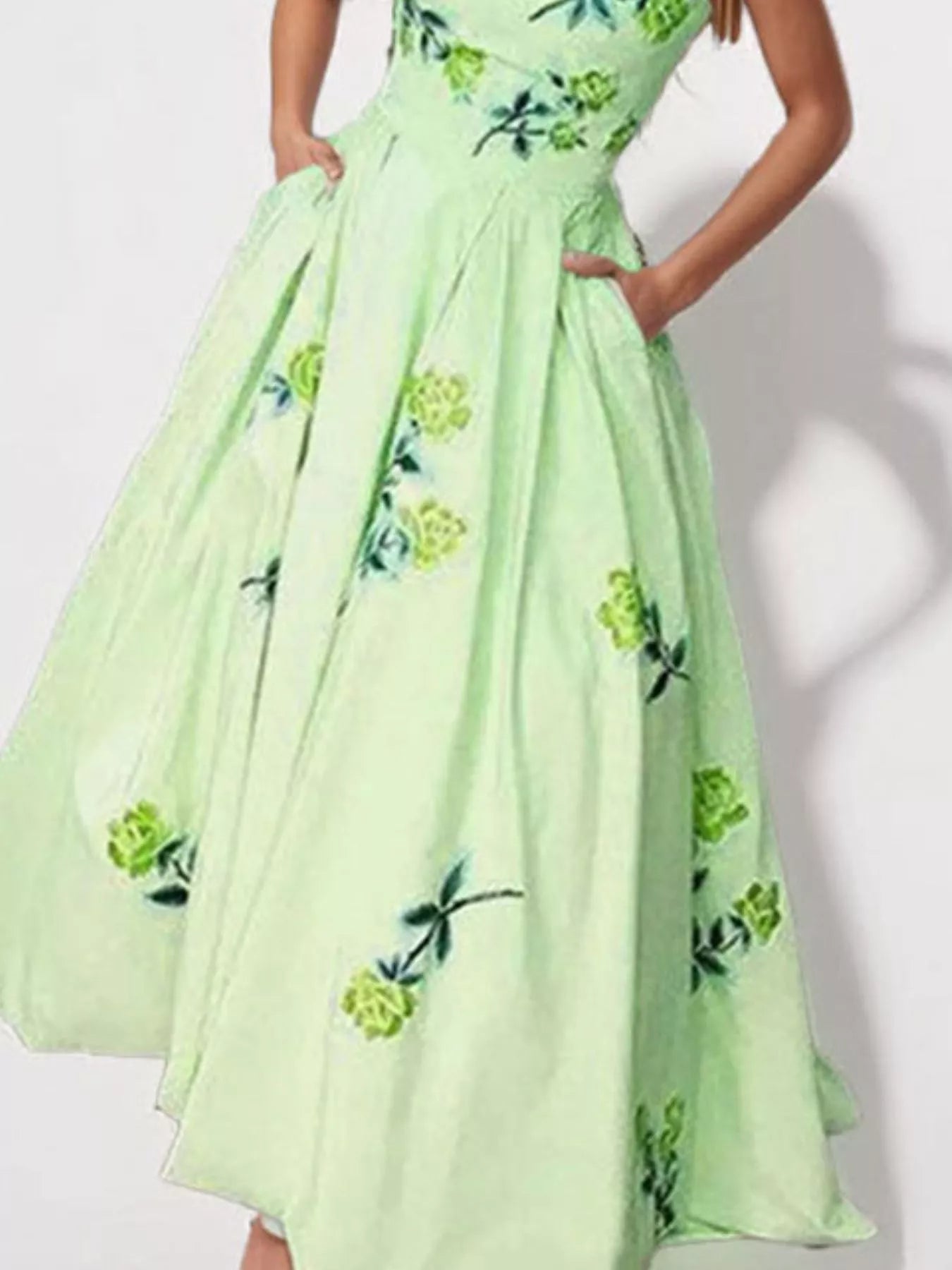 YSONA Floral Print Tube Maxi Dress — side view | Women's Dress | Shop YSONA