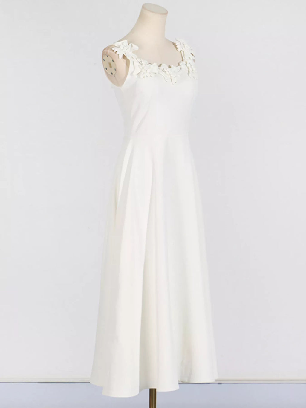 YSONA Floral Embellished Sleeveless Midi Dress — close-up view | Women's Dress | Shop YSONA