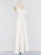 YSONA Floral Embellished Sleeveless Midi Dress — close-up view | Women's Dress | Shop YSONA