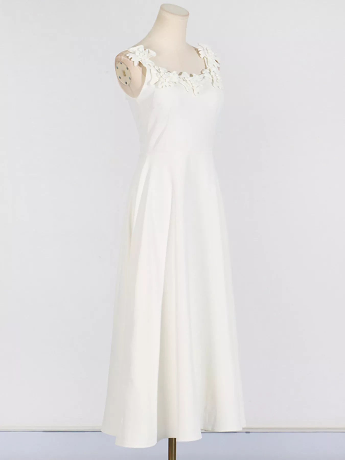 YSONA Floral Embellished Sleeveless Midi Dress — close-up view | Women's Dress | Shop YSONA