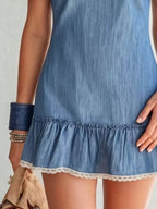 YSONA Lace Detail Off Shoulder Mini Dress — model wearing | Women's Dress | Shop YSONA
