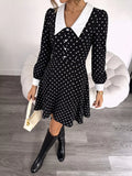 YSONA Polka Dot Peter Pan Collar Dress — front view | Women's Dress | Shop YSONA