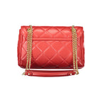 Mario Valentino Rosso Polyurethane Women's Bag with Chain and Internal Pockets