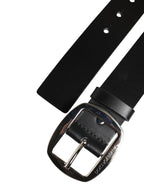 Dolce & Gabbana Black Leather Classic Metal Buckle Belt