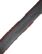 Dolce & Gabbana Red Viscose Silver DG Logo Metal Buckle Belt