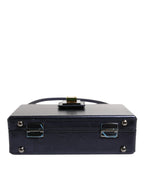 Dolce & Gabbana Blue DG BOX Lambskin Leather Crossbody Strap Bag