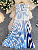 YSONA Striped Sleeveless Midi Dress — side view | Women's Dress | Shop YSONA