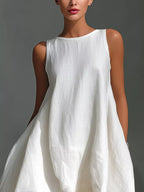 YSONA High-Low Round Neck Sleeveless Dress — back view | Women's Dress | Shop YSONA