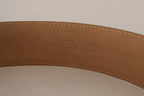 Dolce & Gabbana Brown Leather Gold Metal Oval Buckle Belt