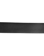 Dolce & Gabbana Black Leather Side Rings Brass Buckle Belt