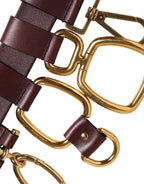 Dolce & Gabbana Brown Key Ring Clip Attachments Buckle Belt