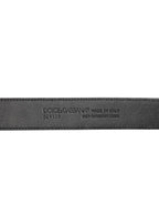 Dolce & Gabbana Black Exotic Leather Metal Logo Buckle Belt