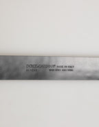 Dolce & Gabbana Black Exotic Leather DG Logo Buckle Belt